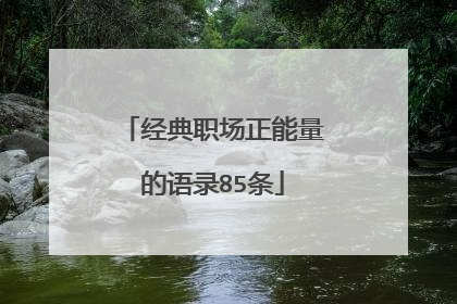 经典职场正能量的语录85条