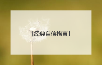 经典自信格言