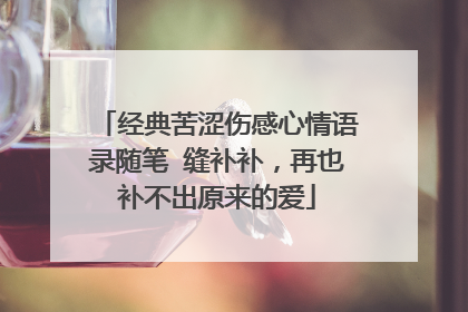 经典苦涩伤感心情语录随笔 缝补补，再也补不出原来的爱