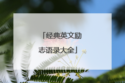 经典英文励志语录大全