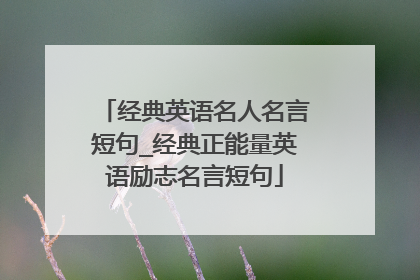 经典英语名人名言短句_经典正能量英语励志名言短句