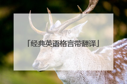 经典英语格言带翻译