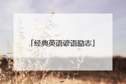 经典英语谚语励志