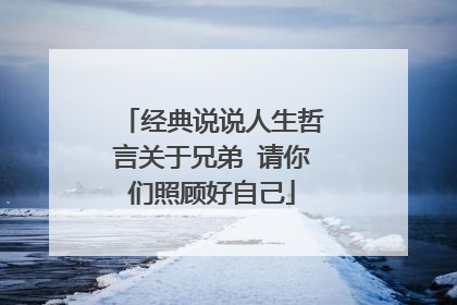 经典说说人生哲言关于兄弟 请你们照顾好自己