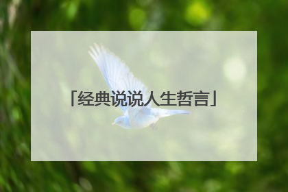 经典说说人生哲言