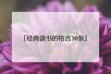 经典读书的格言30条