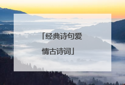 经典诗句爱情古诗词