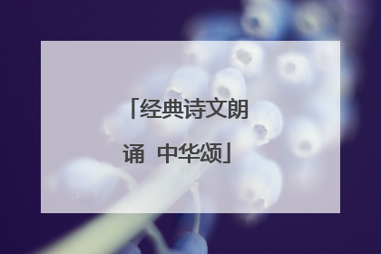 经典诗文朗诵 中华颂