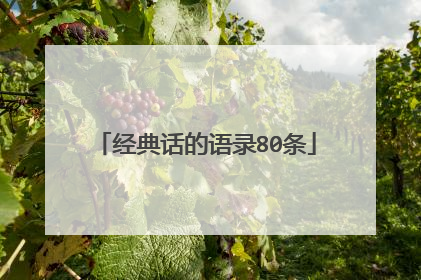 经典话的语录80条