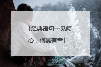 经典语句一见倾心,何其有幸