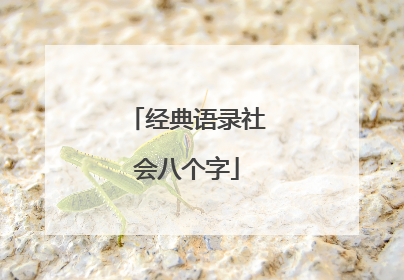 经典语录社会八个字