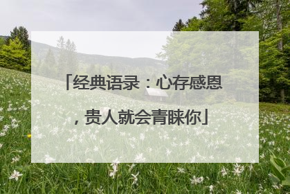 经典语录:心存感恩,贵人就会青睐你