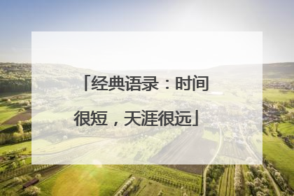 经典语录:时间很短,天涯很远