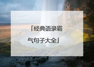 经典语录霸气句子大全