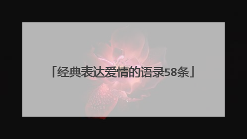经典表达爱情的语录58条