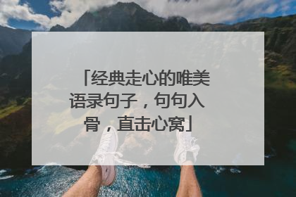 经典走心的唯美语录句子，句句入骨，直击心窝