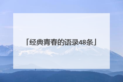 经典青春的语录48条
