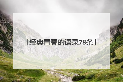 经典青春的语录78条