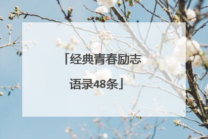 经典青春励志语录48条