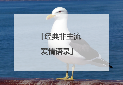 经典非主流爱情语录