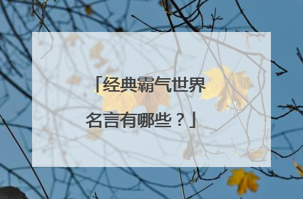 经典霸气世界名言有哪些?