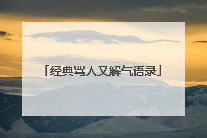 经典骂人又解气语录