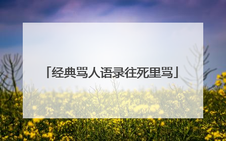 经典骂人语录往死里骂
