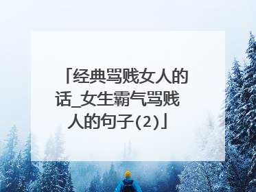 经典骂贱女人的话_女生霸气骂贱人的句子(2)