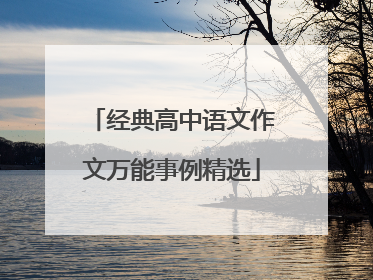 经典高中语文作文万能事例精选