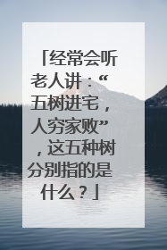 经常会听老人讲：“五树进宅，人穷家败”，这五种树分别指的是什么？