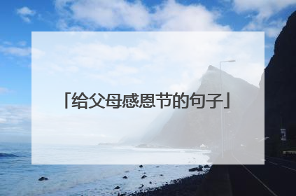 给父母感恩节的句子
