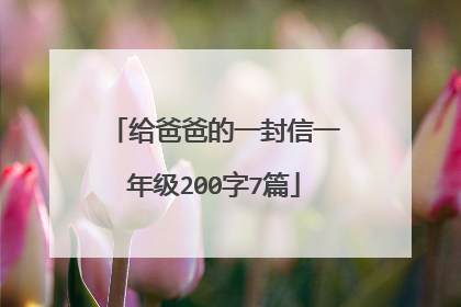 给爸爸的一封信一年级200字7篇