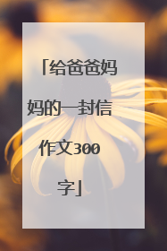 给爸爸妈妈的一封信作文300字