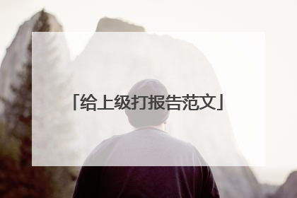 给上级打报告范文