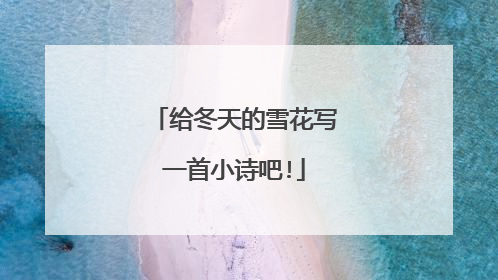 给冬天的雪花写一首小诗吧!