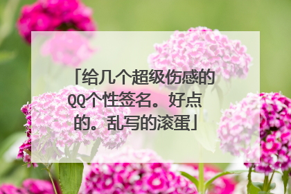 给几个超级伤感的QQ个性签名。好点的。乱写的滚蛋