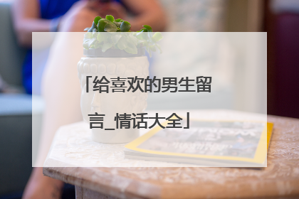 给喜欢的男生留言_情话大全