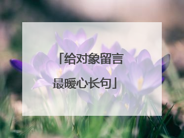 给对象留言最暖心长句