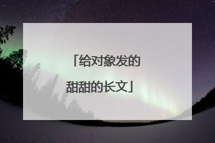 给对象发的甜甜的长文