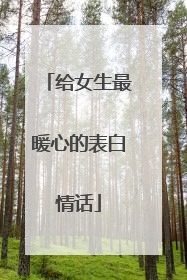 给女生最暖心的表白情话