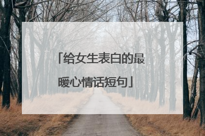 给女生表白的最暖心情话短句