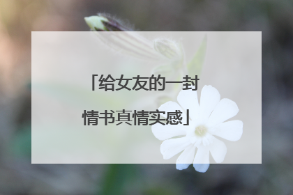 给女友的一封情书真情实感