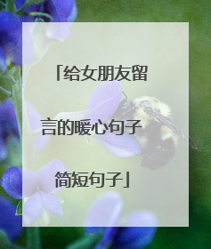 给女朋友留言的暖心句子简短句子