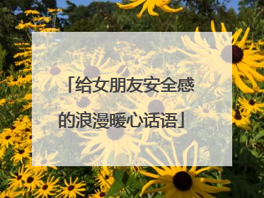 给女朋友安全感的浪漫暖心话语