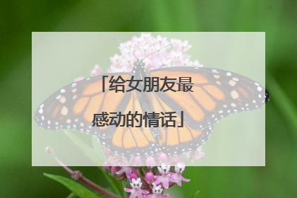 给女朋友最感动的情话
