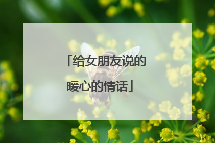 给女朋友说的暖心的情话