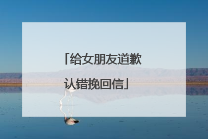 给女朋友道歉认错挽回信