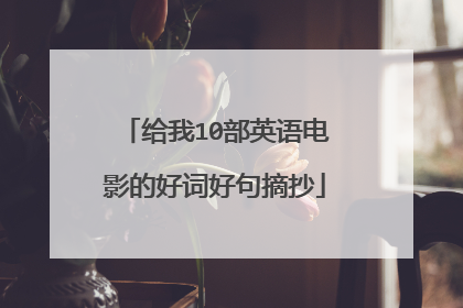 给我10部英语电影的好词好句摘抄