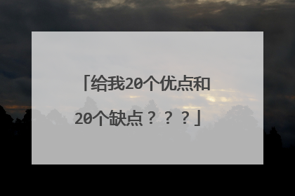 给我20个优点和20个缺点？？？