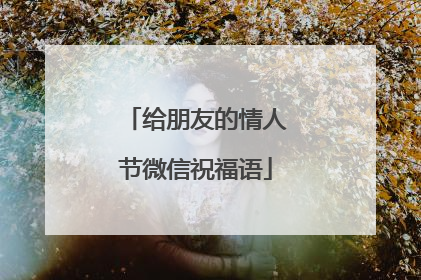 给朋友的情人节微信祝福语